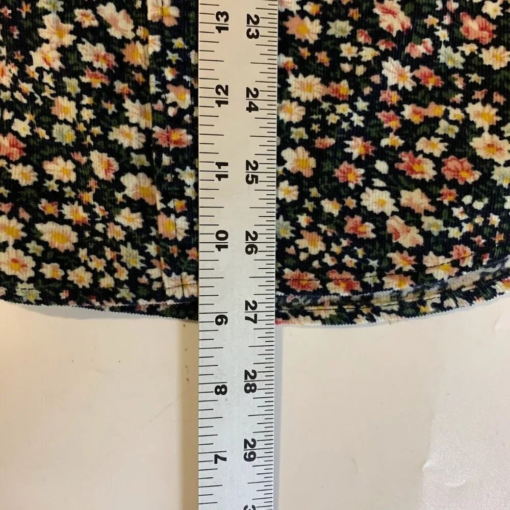 Birds of Paradise Trovata Women's Ditsy‎ Floral Pattern Corduroy Shirt Size XS - Picture 14 of 14